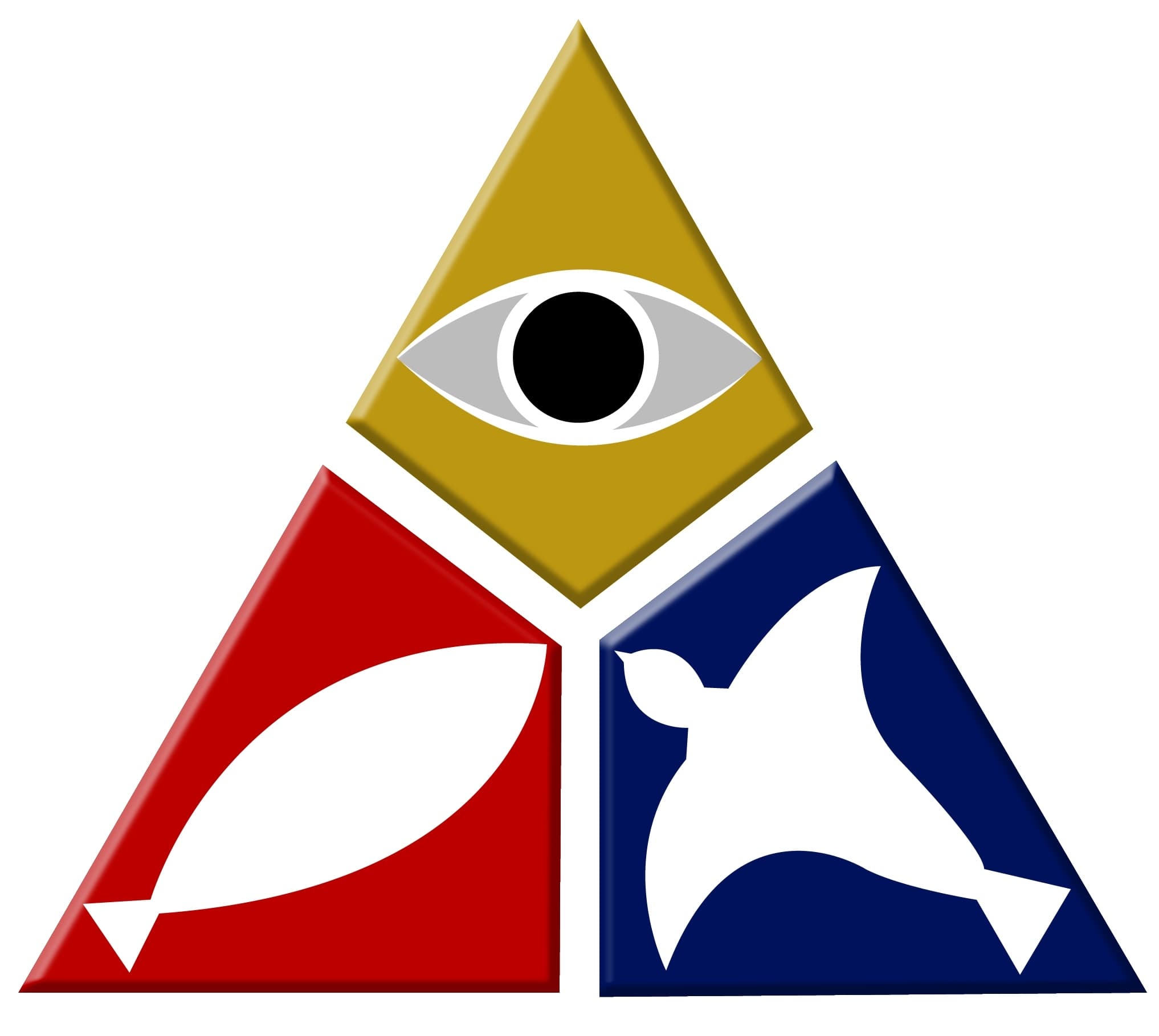 Wheeler Avenue Baptist Church triangular logo with eye, fish, and dove symbols